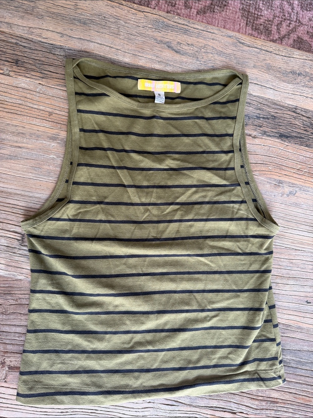 Urban Outfitters Olive & Black Striped Tank Top